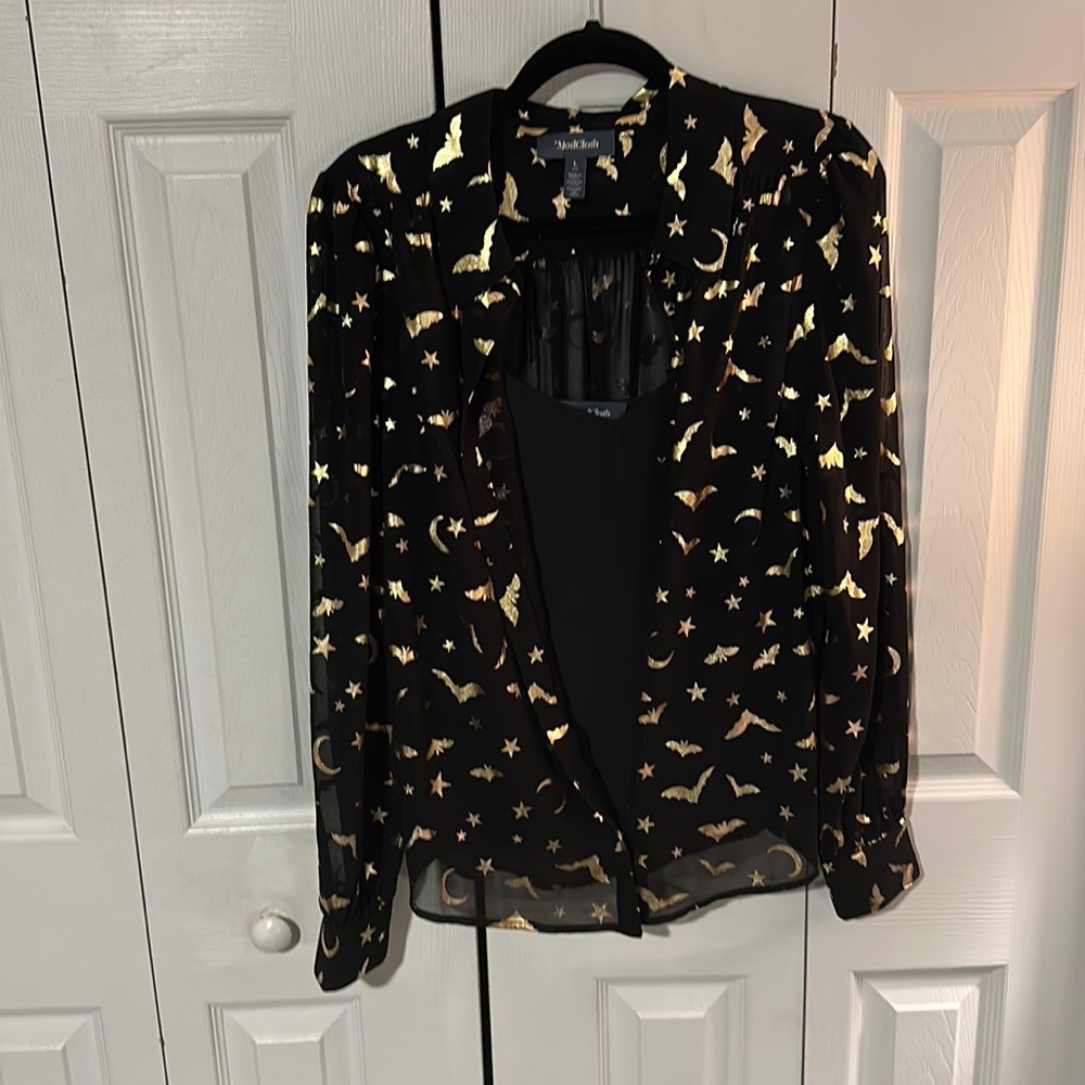 Modcloth Be Buzzworthy Button-Up Top - Picture 4 of 10